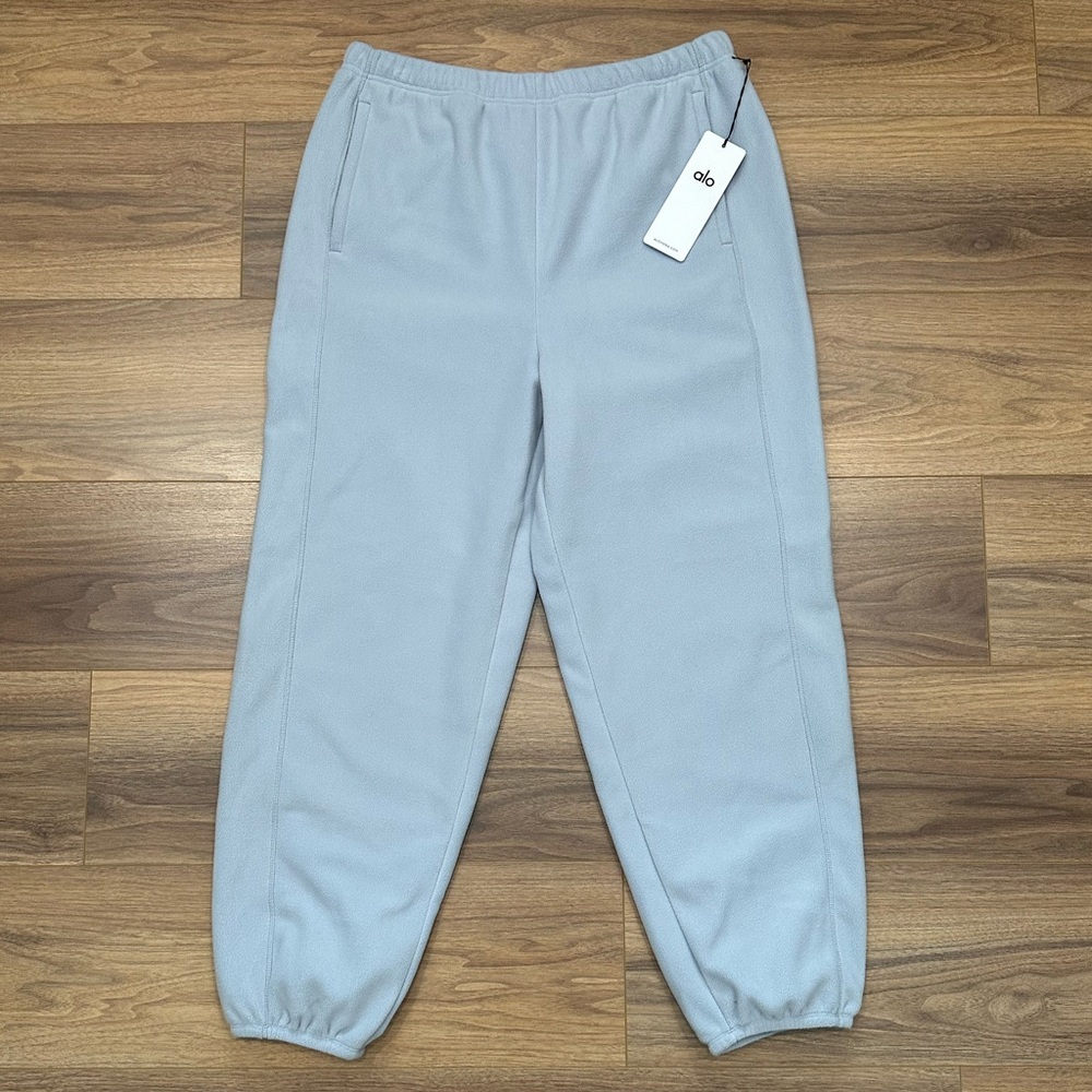 NEW Alo Polar Fleece High Waist Retreat Jogger in Winter Frost Size Large - Picture 3 of 16
